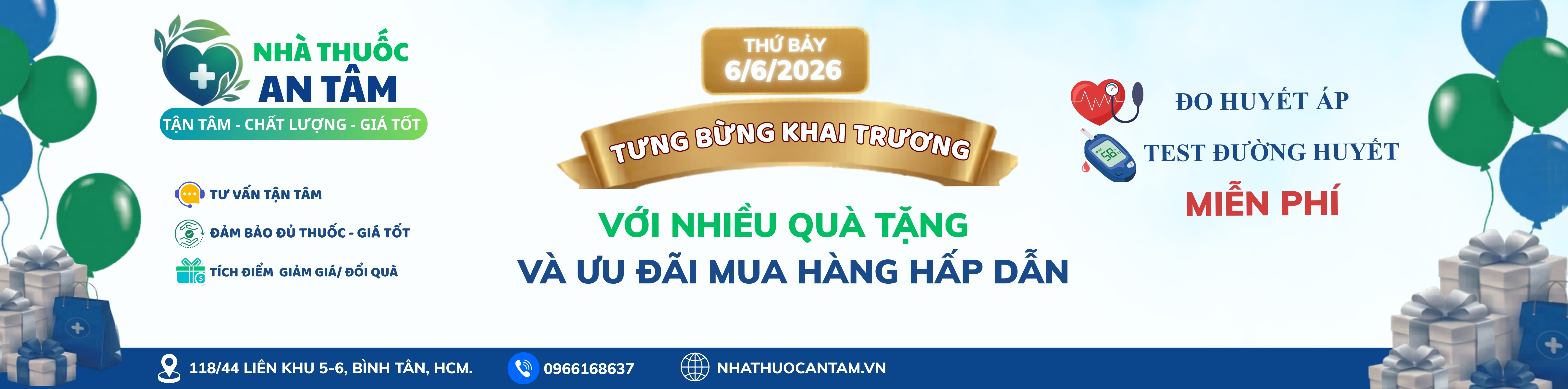 Chương trình ưu đãi tưng bừng khai trương Nhà thuốc An Tâm